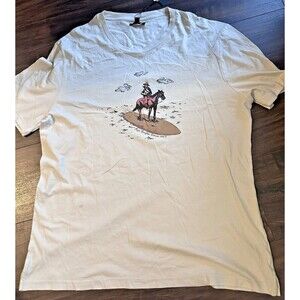 Frye Men's Classic-Fit Short Sleeve Crewneck Graphic Cotton T-Shirt Beige XXL